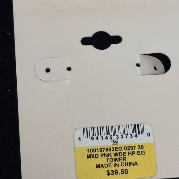 On 34th Pink Woven Open Hoop Earrings 1.25 inch - Picture 5 of 5